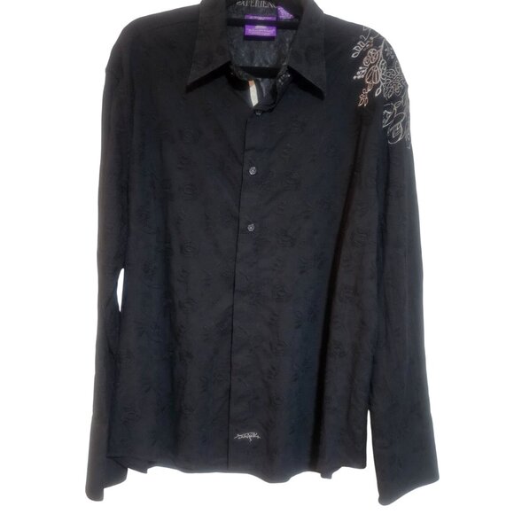 Rock and Roll Religion Jimi Hendrix Men Black Shirt XL Embroidery Rock Boho Lux - Picture 3 of 16